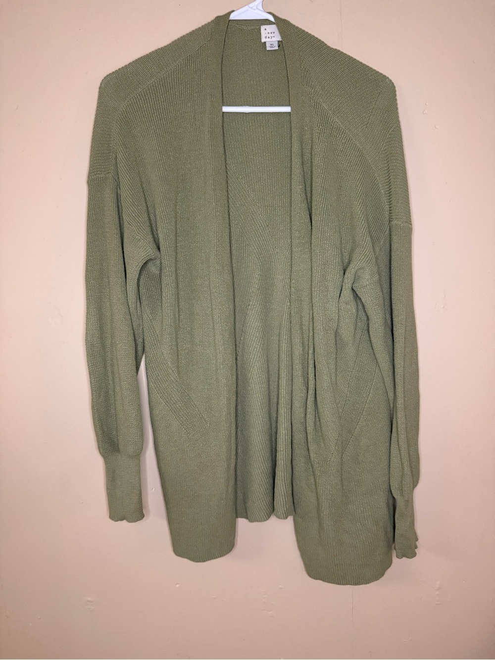 A New Day Sage Green Open Front Cardigan XL